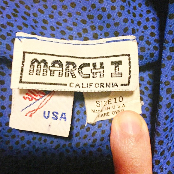 Vintage Blue Polka Dot Dress - Picture 2 of 4